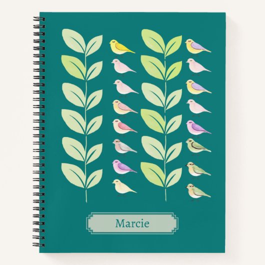 Carnet Aquarelle Oiseaux et Feuilles (Devant)