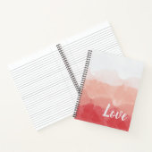 Carnet Aquarelle Ombre rouge et rose Gradient Love (Intérieur)