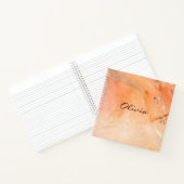 Carnet Aquarelle or orange Abstrait Nom Script (Intérieur)