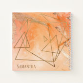 Carnet Aquarelle or orange Nom Abstrait Typographie (Dos)