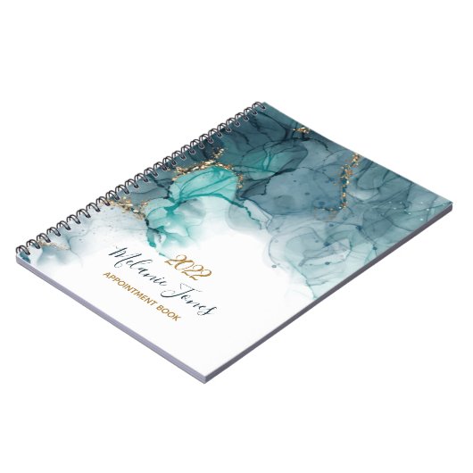 Carnet Aquarelle or parties scintillant rendez-vous Carne (Côté gauche)