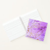 Carnet Aquarelle or violet Nom Abstrait (Intérieur)