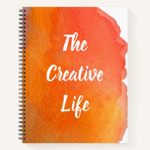 Carnet Aquarelle orange la citation de vie créative