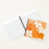 Carnet Aquarelle orange moderne et feuilles d'érable blan (Intérieur)