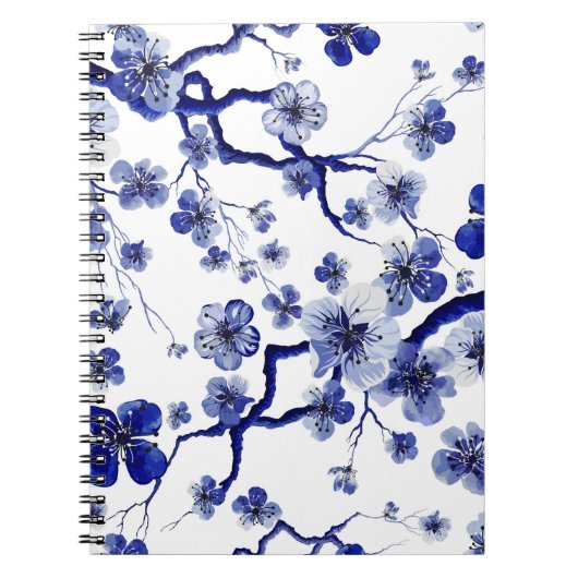 Carnet "Aquarelle orientale motif avec branche sakura. S (Devant)