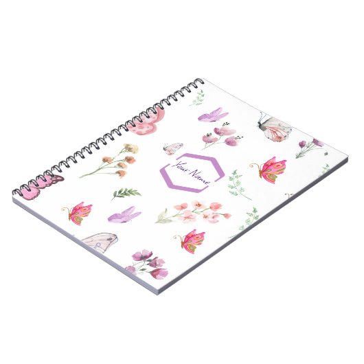 Carnet Aquarelle papillon que vous pouvez customiser (Côté gauche)