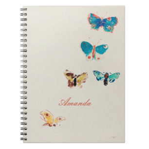 Carnet Aquarelle papillons bleus vintages. Odilon Redon