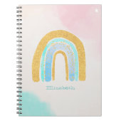 Carnet Aquarelle Parties scintillant or Arc-en-ciel Lève  (Devant)