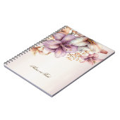 Carnet Aquarelle Party Boho rose Fleurs Élégant (Côté gauche)