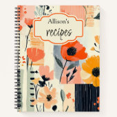 Carnet Aquarelle Parure Florale Recette personnalisée (Devant)