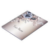 Carnet Aquarelle Pastel Bleu Fleurs Beige Élégant (Côté gauche)