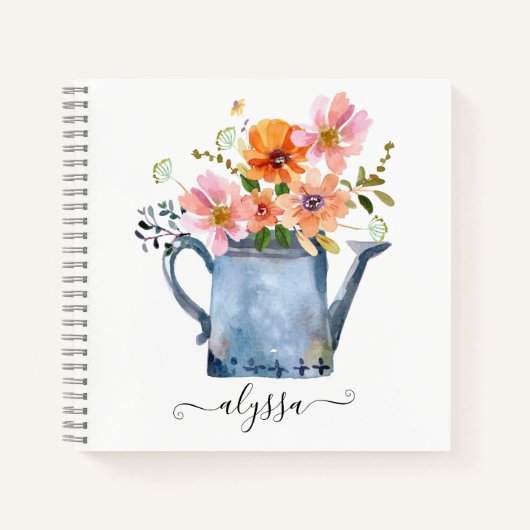 Carnet Aquarelle peinte à la main Floral (Devant)