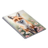 Carnet Aquarelle Peinture Fox avec Fleurs marguerites (Côté Droit)