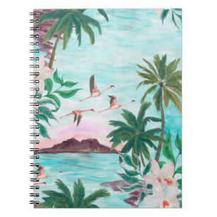Carnet Aquarelle peinture sans couture motif avec hawaïen