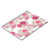Carnet Aquarelle Peoné rose : Élégance florale (Côté gauche)