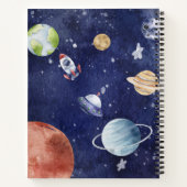 Carnet Aquarelle personnalisée Astronaut Galaxy Planet (Dos)