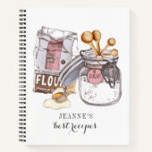 Carnet Aquarelle personnalisée Baker Cooks Outils Recette (Devant)