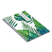 Carnet Aquarelle personnalisée Feuilles tropicaux (Côté Droit)
