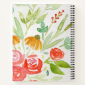 Carnet Aquarelle personnalisée florale (Dos)