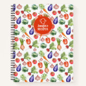 Carnet Aquarelle personnalisée Légumes Cuisine (Devant)