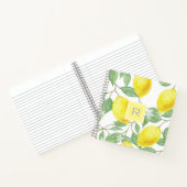 Carnet Aquarelle personnalisée Monogramme de citron (Intérieur)