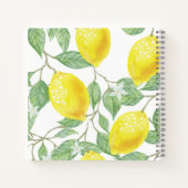 Carnet Aquarelle personnalisée Monogramme de citron (Dos)