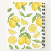 Carnet Aquarelle personnalisée Motif citron (Dos)