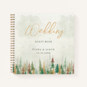 Carnet Aquarelle Pins de forêt rustique (Devant)