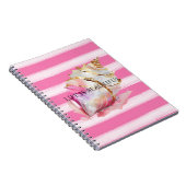 Carnet Aquarelle Plage Rose Baies Or Shell (Côté Droit)