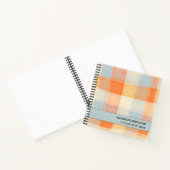 Carnet Aquarelle Plaid Crème orange bleu MONOGRAM (Intérieur)