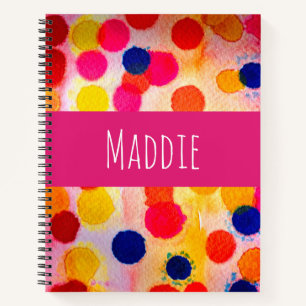 Carnet Aquarelle pois cercles mignons