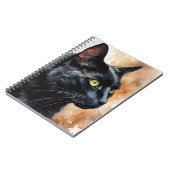 Carnet Aquarelle Portrait de profil de chat noir Pose (Côté gauche)
