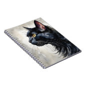 Carnet Aquarelle Portrait de profil de chat noir Pose (Côté Droit)