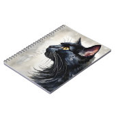 Carnet Aquarelle Portrait de profil de chat noir Pose (Côté gauche)