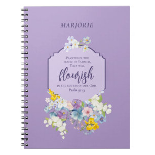 Carnet Aquarelle Printemps Floral Bible Verse