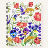 Aquarelle Provence Champ coloré Fleurs sauvages