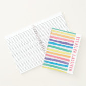 Carnet Aquarelle Rainbow Stripes Nom personnalisé (Intérieur)