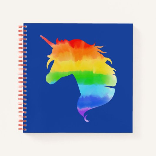 Carnet Aquarelle Rainbow Unicorn (Devant)