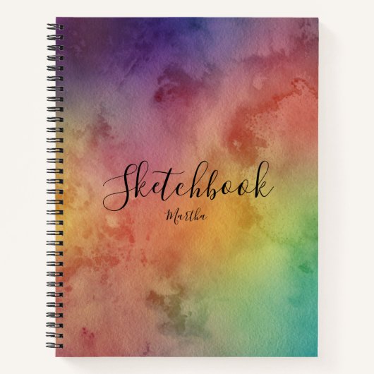 Carnet Aquarelle Rainbown Elegant Calligraphy Sketchbook (Devant)