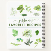 Carnet Aquarelle Recette Herbes Verdure Cuisine personnal (Dos)
