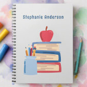 Carnet Aquarelle Retour à l'école Monogramme Nom du carne