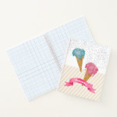 Carnet Aquarelle rétro Crème de glace et arroses (Intérieur)