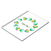 Carnet Aquarelle romantique Cute Vert Saint Valentin (Côté gauche)