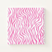 Carnet Aquarelle rose chaud Zebra Print | Monogramme (Dos)