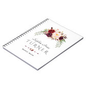 Carnet Aquarelle rose de Bourgogne Artiste de maquillage  (Côté gauche)