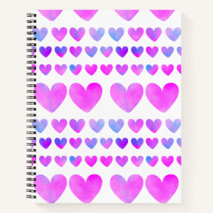 Carnet Aquarelle rose des Coeurs
