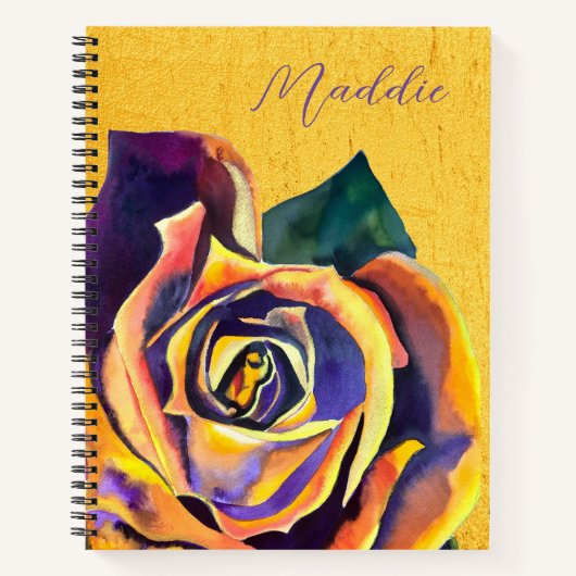 Carnet Aquarelle Rose d'or (Devant)