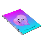 Carnet Aquarelle rose et bleu Aimer coeur (Côté Droit)