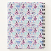 Carnet Aquarelle rose et bleu Motif de palmier (Dos)