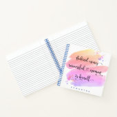 Carnet Aquarelle rose femme Carré de script réussi (Intérieur)